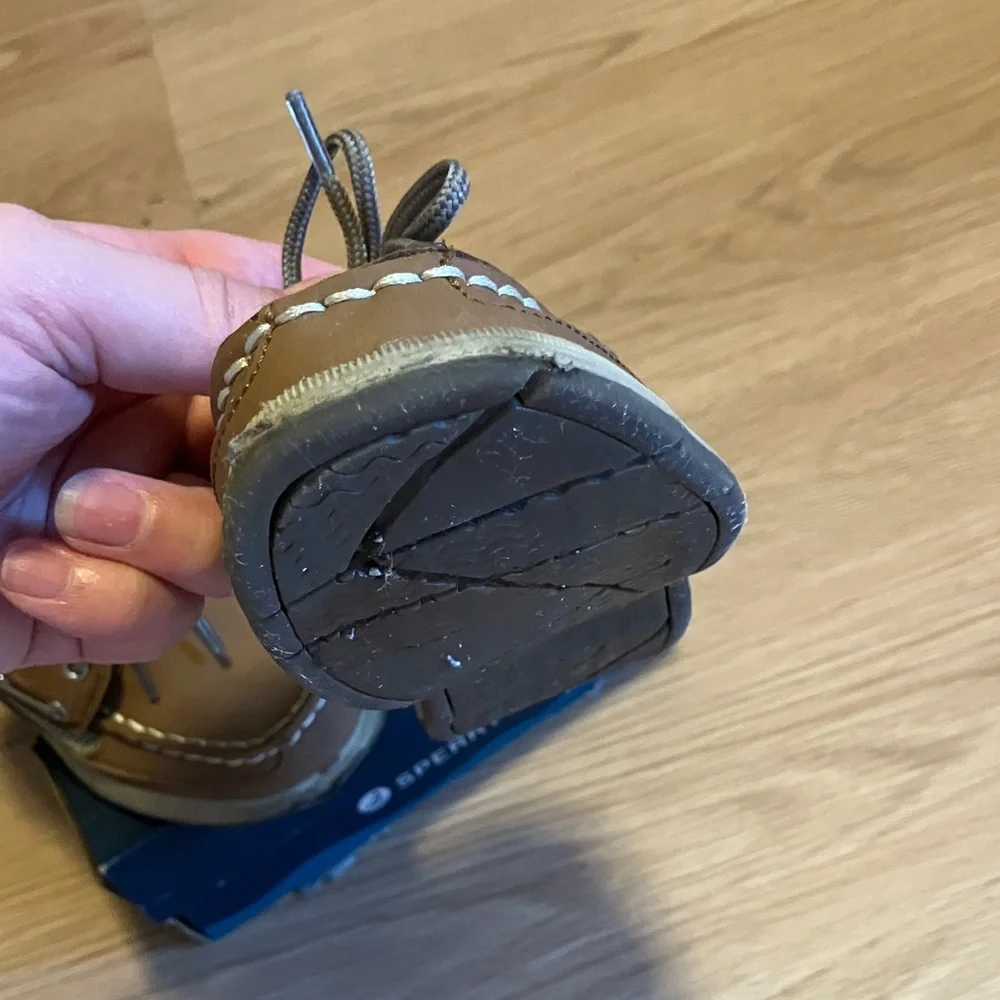Sperry Kids Brown Tan Leather Moccasins